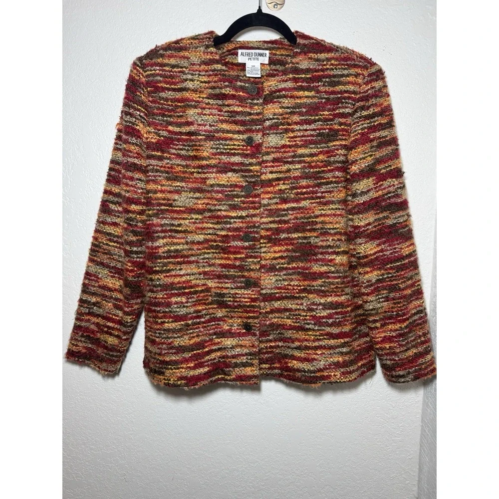 Vintage Alfred‎ Dunner Tweed Blazer Womens Size 14 Petite Excellent Condition